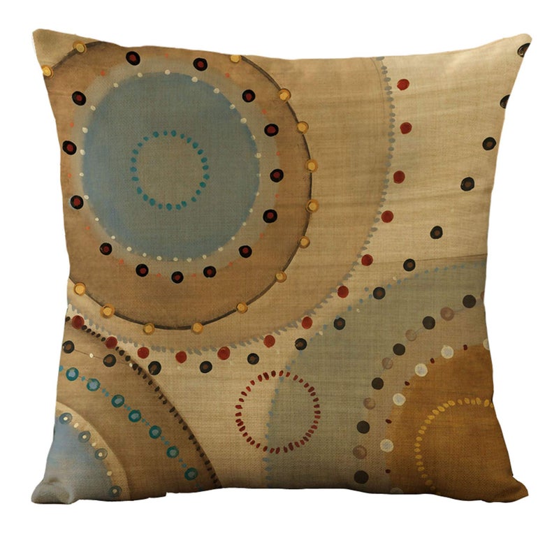WOMHOPE Set of 4 Vintage Geometric Decorative Throw Pillow Covers Pillow Cases Cushion Cases 18 x 18 Inch for Living Room,Couch and Bed (Circle) - Image 4